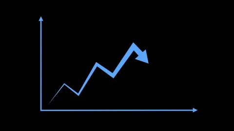 Rising line chart with arrow growth progress and business success animation.. Stock Footage 337870892