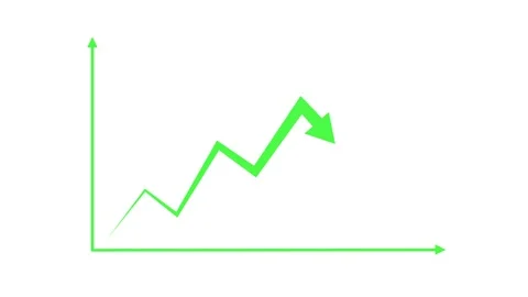 Rising line chart with arrow growth progress and business success animation.. Stock Footage 337870919