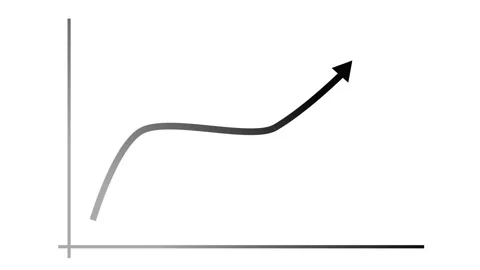 Rising line graph with arrow showing growth progress and success animation Stock Footage 337176644