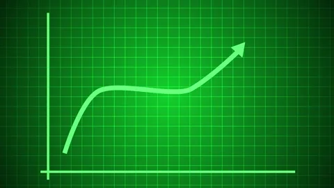Rising line graph with arrow showing growth progress and success animation Stock Footage 337176661