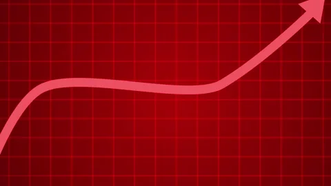 Rising line graph with arrow showing growth progress and success animation Stock Footage 337176672