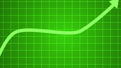 Rising line graph with arrow showing growth progress and success animation Stock Footage 337176676