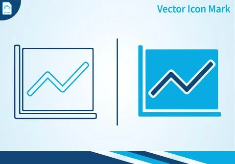 Rising line graph icon set for economic performance visual. Stock Illustration