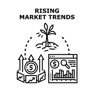 Rising market trends concept visualizing growth and progress Illustrazione stock