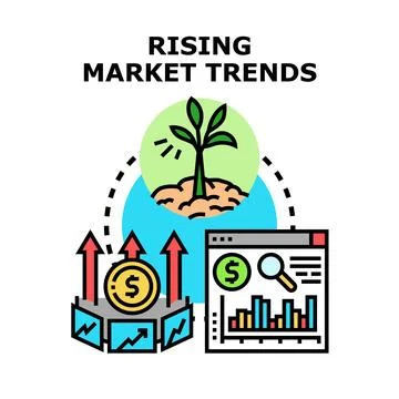 Rising market trends concept visualizing growth and progress Stock Illustration