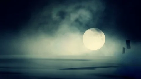 A Rising Moon at a Dust Storm Stock Footage 97182802