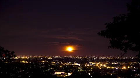 Rising Moon Stock Footage 98502062