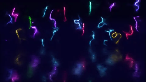 Rising Neon Liquid Lines Stock Footage 233677733