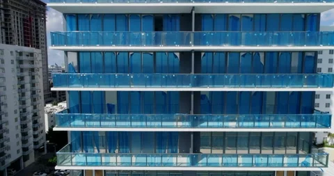 Rising up the newly constructed Elysee tower in Edgewater Stock Footage 149617056