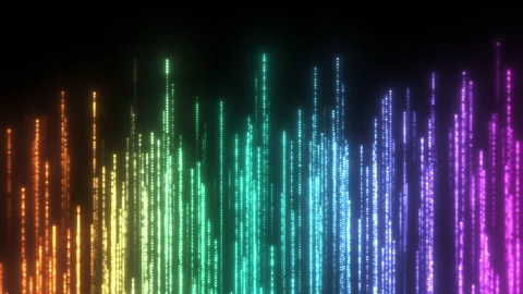 Rising Particles Background Loop in RGB Color Style Vídeo Stock 153434562