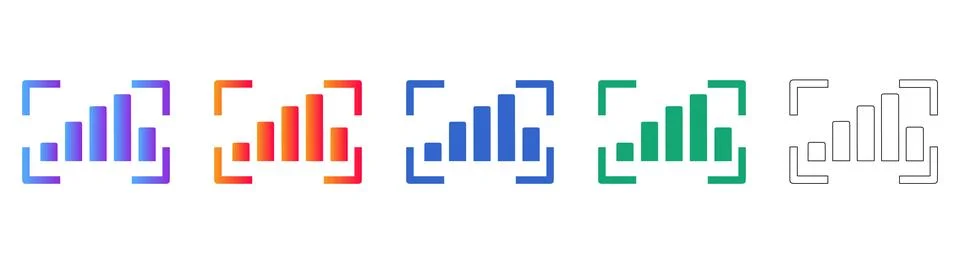 Rising Performance Analytics Frame Icons Stockillustratie