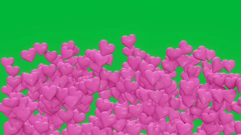 Rising Pink 3D Hearts In A Quick Short Burst 스톡 동영상 230039297