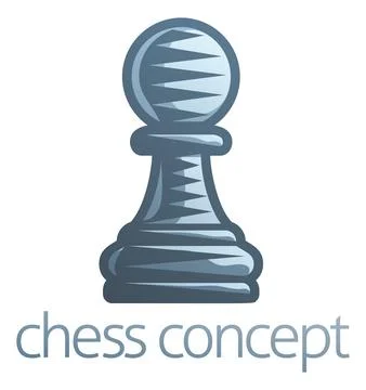 Rising Potential Pawn Chess Piece Concept Stock Illustration