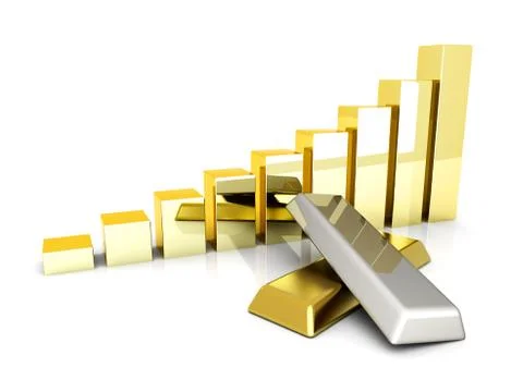 Rising precious metals Stock Illustration