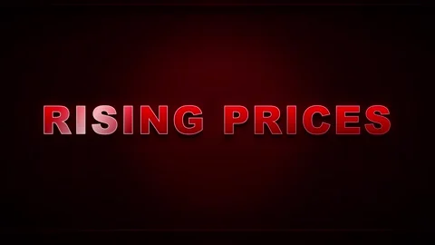 Rising prices text animation: economic inflation and financial market conce.. Video stock 337552399