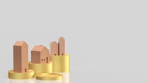 Rising Property Values and Real Estate Investment Growth Concept 3d render. Stock Illustration