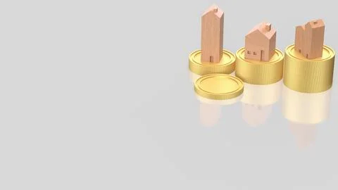 Rising Property Values and Real Estate Investment Growth Concept 3d render. Stock Illustration