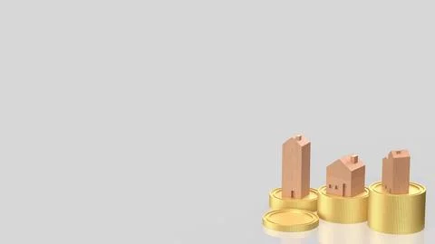 Rising Property Values and Real Estate Investment Growth Concept 3d render. Stock Illustration
