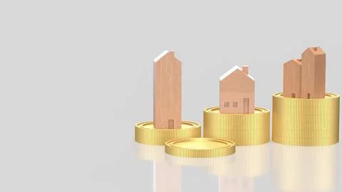Rising Property Values and Real Estate Investment Growth Concept 3d render. Stock Illustration