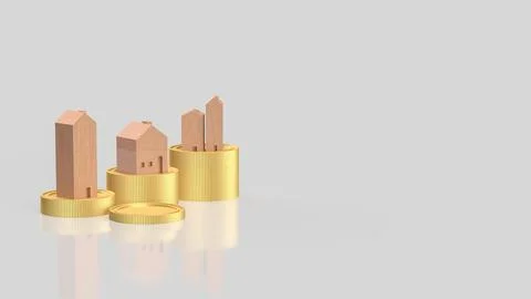 Rising Property Values and Real Estate Investment Growth Concept 3d render. Stock Illustration