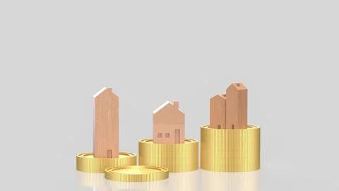 Rising Property Values and Real Estate Investment Growth Concept 3d render. Stock Illustration