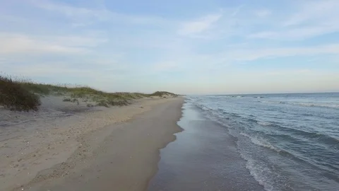 Rising Pull on the Beach in Ocracoke, NC Stock Footage 128327063
