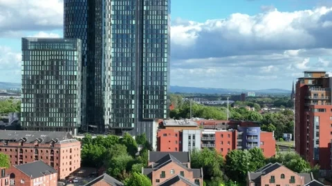 Rising From Quayside to Skyscraper Stock Footage 277467142