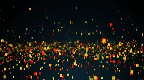 Rising red and yellow binary code background Stock Footage 68458372