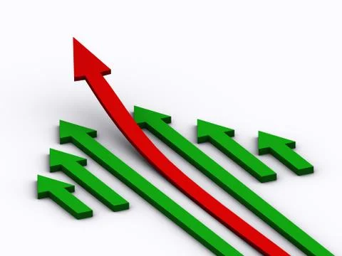 Rising red arrow Stock Illustration
