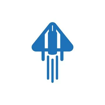 Rising rocket logo set target act symbol a1 Stock Illustration