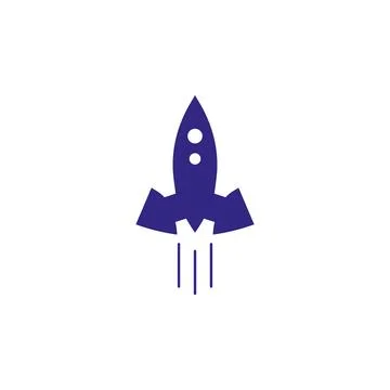Rising rocket logo set target act symbol Stock Illustration