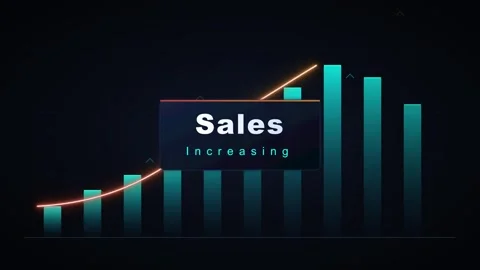 Rising sales bar chart animation: business growth and financial success con.. Stock Footage 337565682