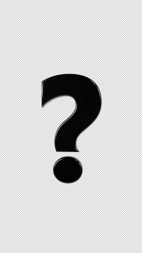 Rising Scale up Black Question Mark Vertical Video Isolated on alpha background Stock Footage 237597955