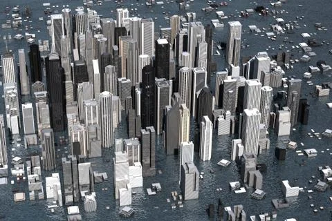 Rising sea level Stock Illustration