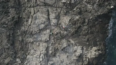 Rising shot of Dragon's Teeth point in Kapalua Maui Hawaii Stock Footage 133020701