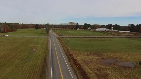 Rising Shot of a Four-Way Intersection Stock Footage 97959152