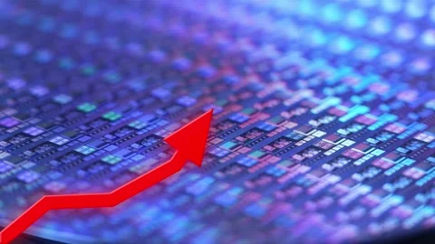Rising Silicon Wafer Prices Concept Stock Footage 337716192