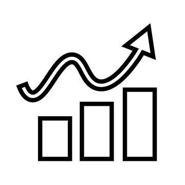Rising simple graph icon. Vector. Stock Illustration