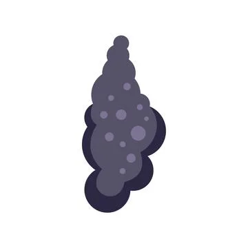 Rising smoke cloud with bubbles forming abstract shape Stock Illustration