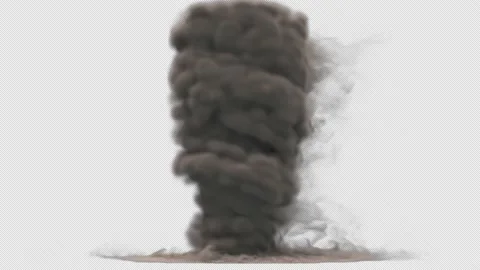 Rising Smoke Tornado On Alpha Stock Footage 168584696