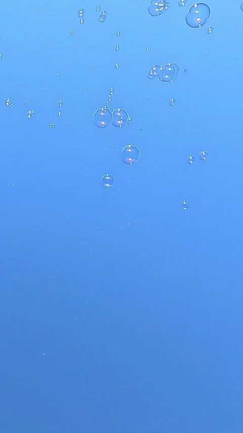 Rising soap bubbles in clear blue sky background Stock Footage 321912984