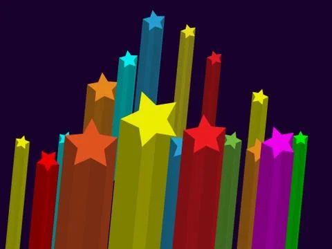 Rising Stars (Vector) Stock Illustration