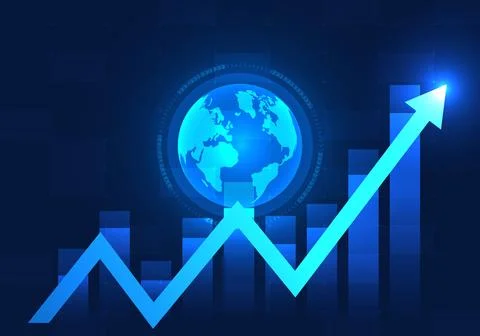 Rising Stock Chart Technology Interpreting technology in the world is advan.. Stockillustratie