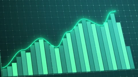 Rising stock graph animation. Dynamic infographics. Видео 134964489