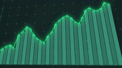 Rising stock graph animation. Dynamic infographics Stock Footage 134964532