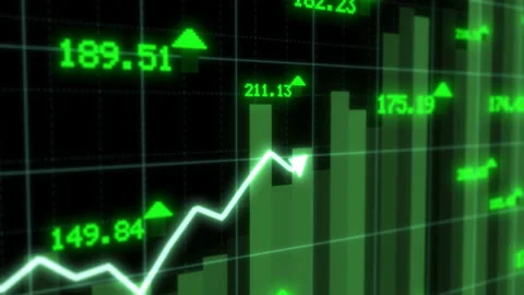 Rising Stock Market Chart Arrow Rallying Growth Recovery Concept Stock Footage