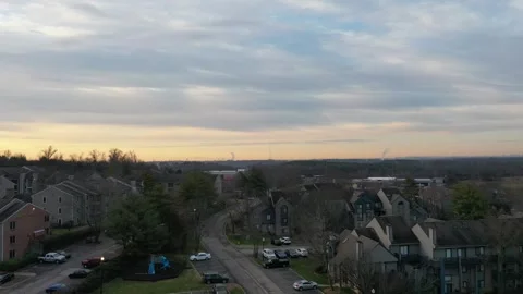 Rising up in the suburbs drone Stock Footage 264008102