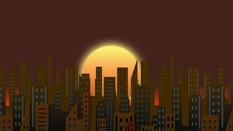 Rising Sun Building Time Lapse Animation Motion Graphics Background Loop HD Stock Footage 94926166
