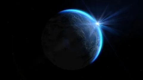Rising Sun over Earth. Elements of this image furnished by NASA Illustrazione stock