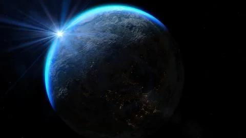 Rising Sun over Earth. Elements of this image furnished by NASA Fotos Stock